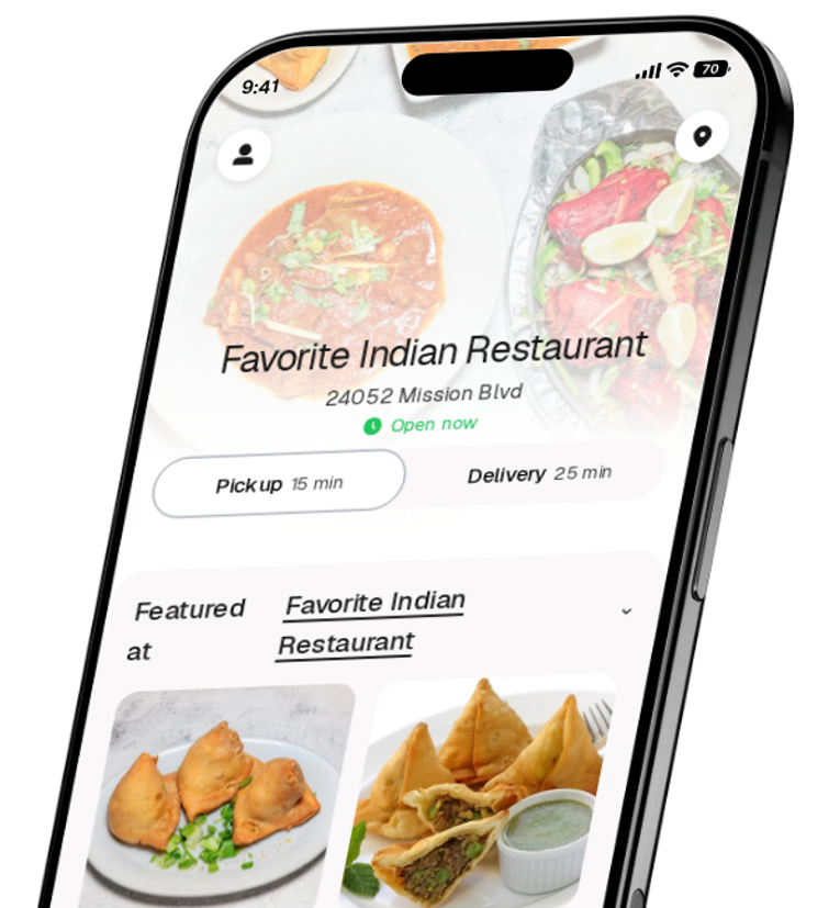 Favorite Indian Restaurant app preview
