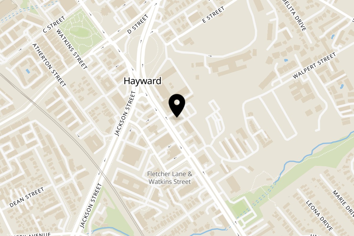Map showing the location of Favorite Indian Restaurant on 24052 Mission Blvd in Hayward